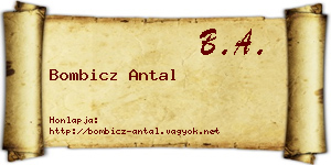 Bombicz Antal névjegykártya